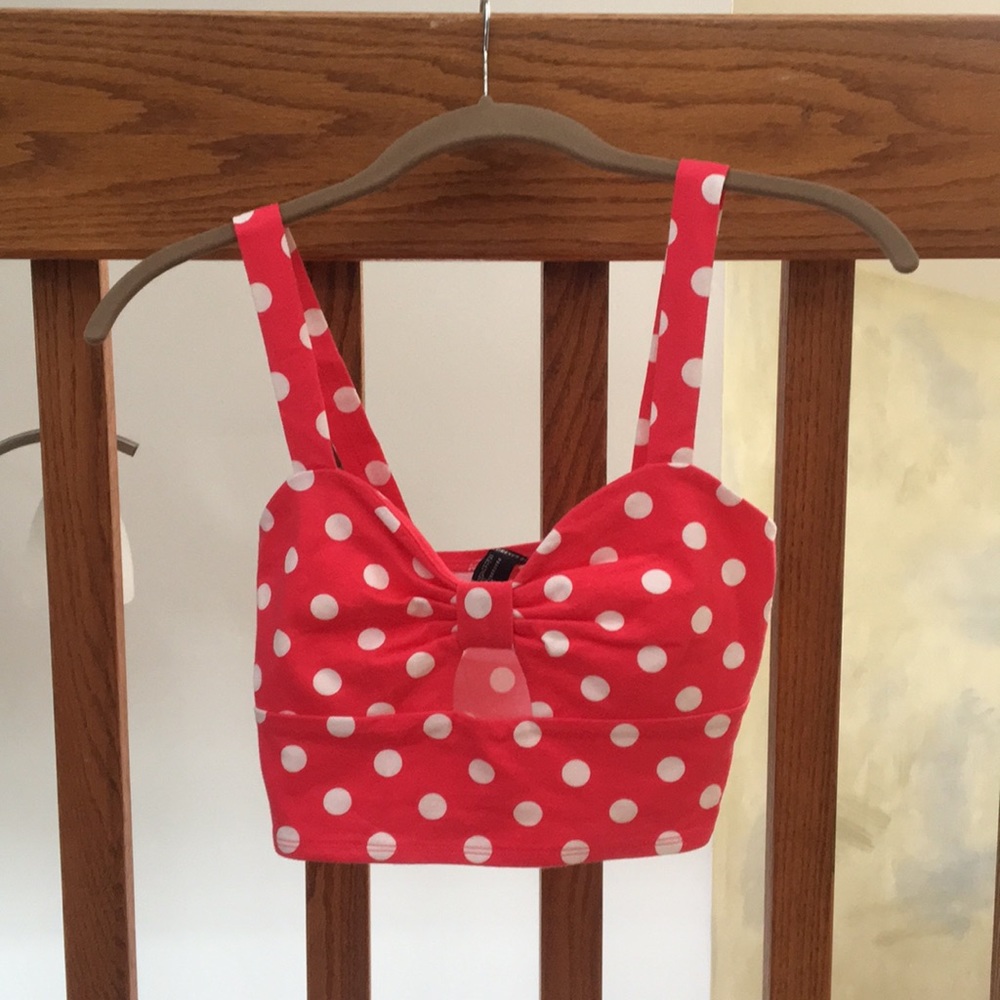 Retro Styled Polka Dot Crop Top from Forever 21